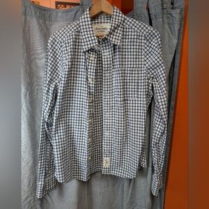 Abercrombie & Fitch Navy and White Plaid Shirt